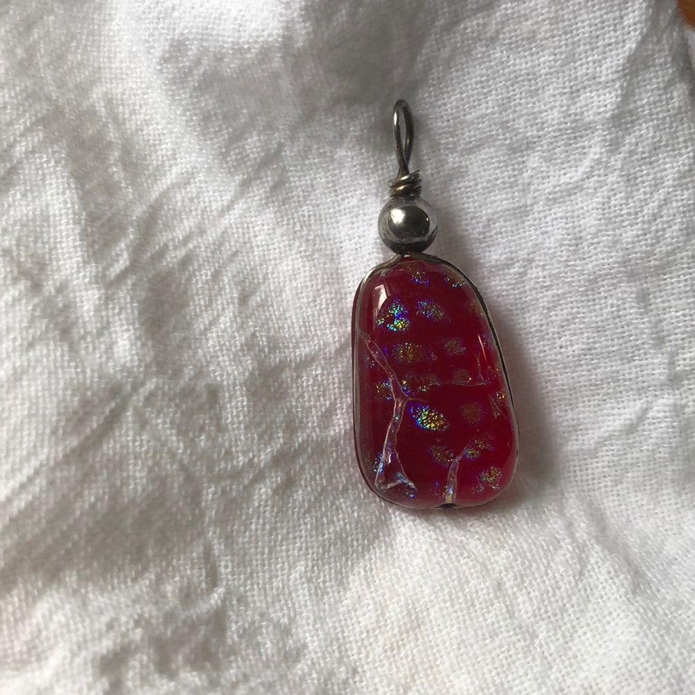 Beautiful pink and metallic tree charm